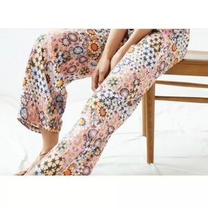 ANTHROPOLOGIE Women's 4 Boho Hippie Geometric Print Wide Leg Trouser Pants